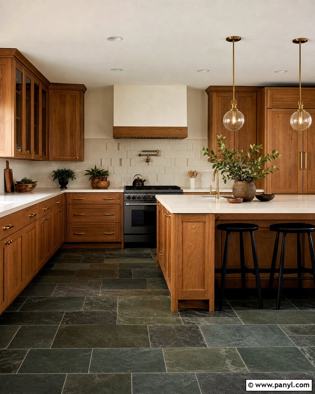 Green Slate Tile Flooring - 20 honey oak cabinets flooring ideas