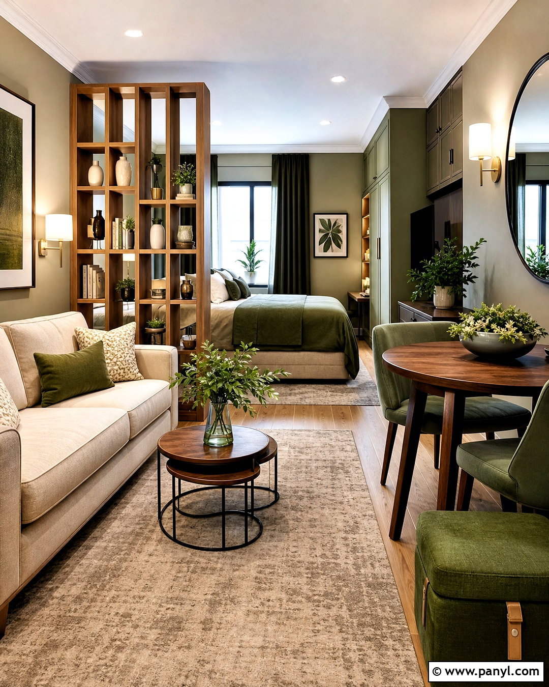 Green Small Apartment - 20 green interior design ideas