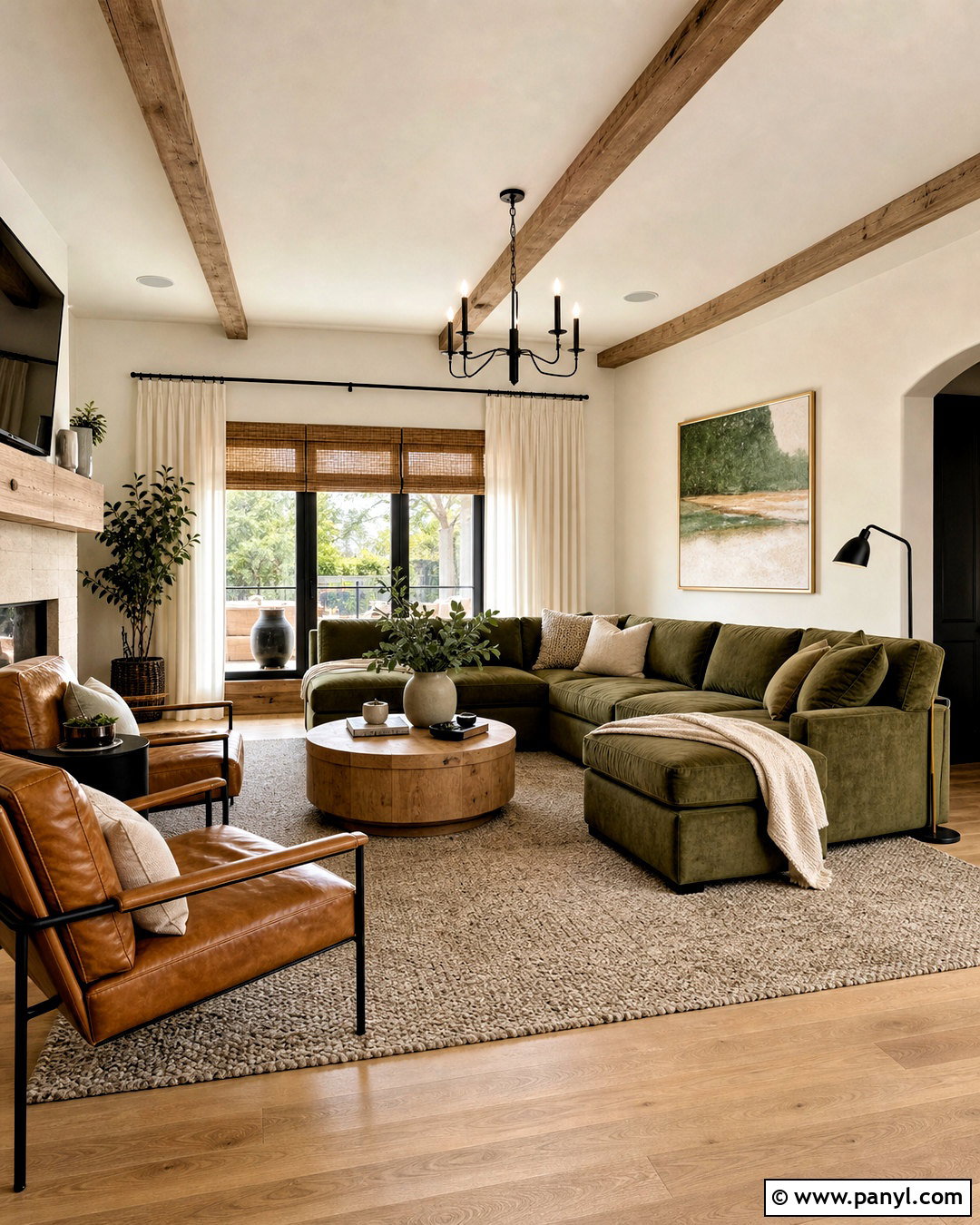 Green Sofa And Neutral Walls Living Room - 20 green and neutral living room ideas