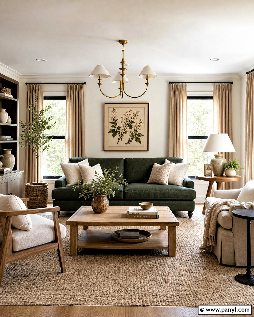 Green Sofa With Cream And Beige - 20 green sofa living room colour schemes
