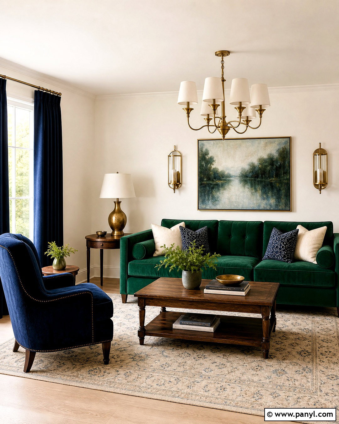 Green Sofa With Navy Blue - 20 green sofa living room colour schemes