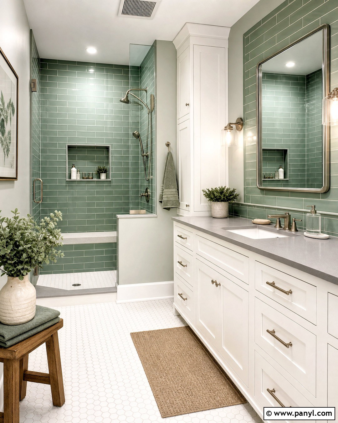 Green Subway Tile Bathroom - 20 green bathroom inspiration ideas