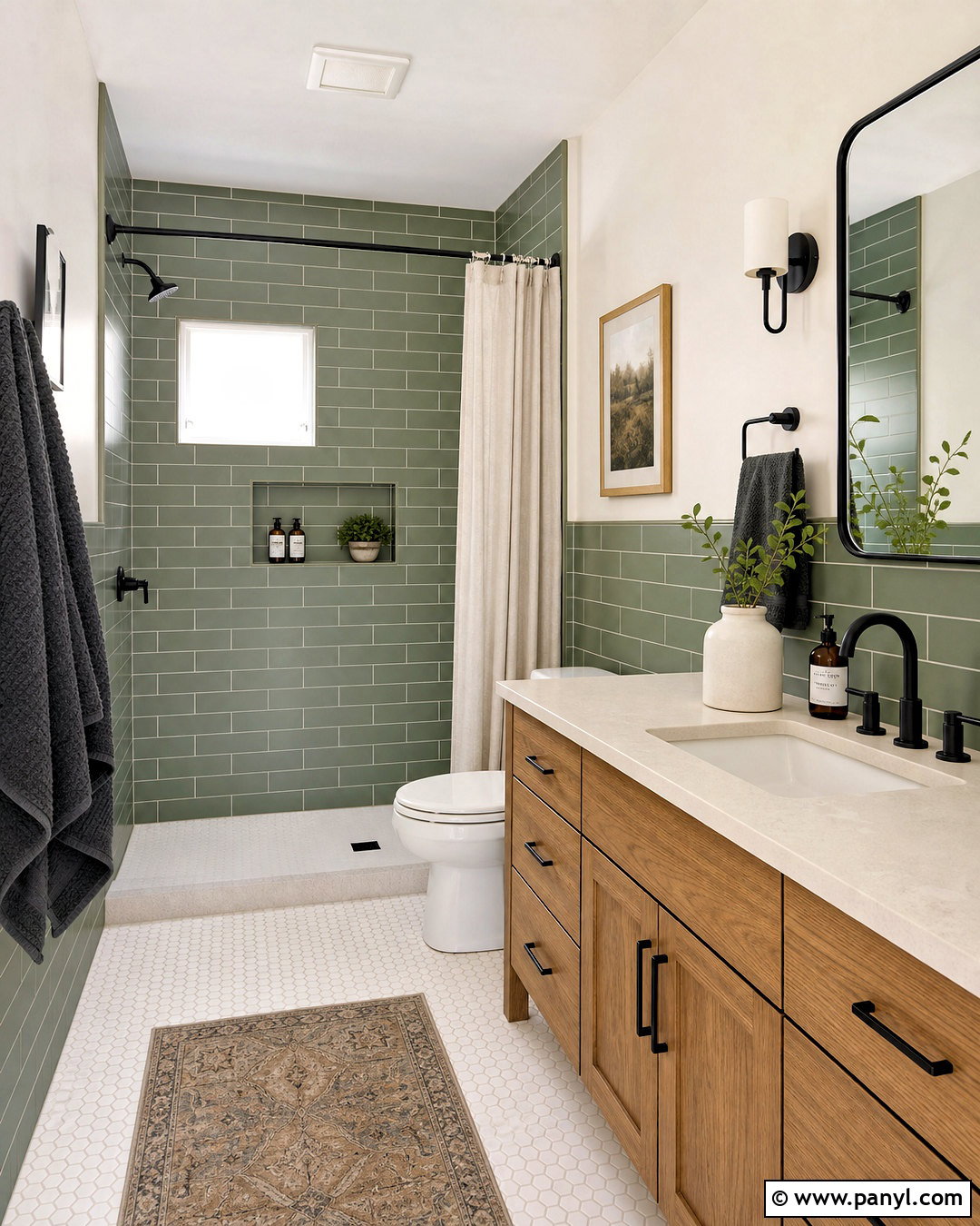 Green Subway Tile Guest Bathroom - 20 green guest bathroom ideas