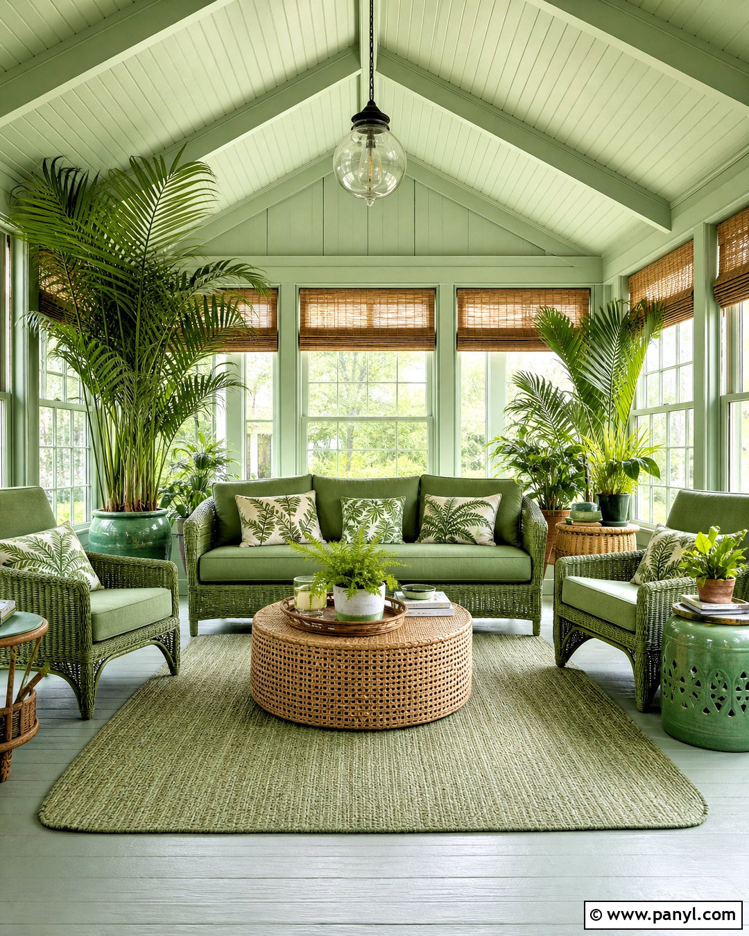 Green Sunroom - 20 all green room ideas