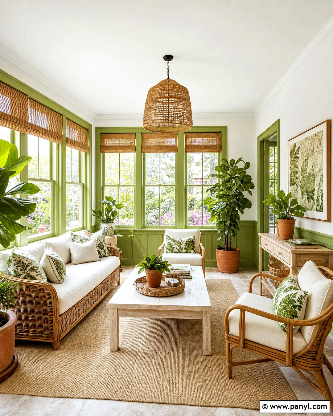 Green Sunroom - 20 green room design ideas