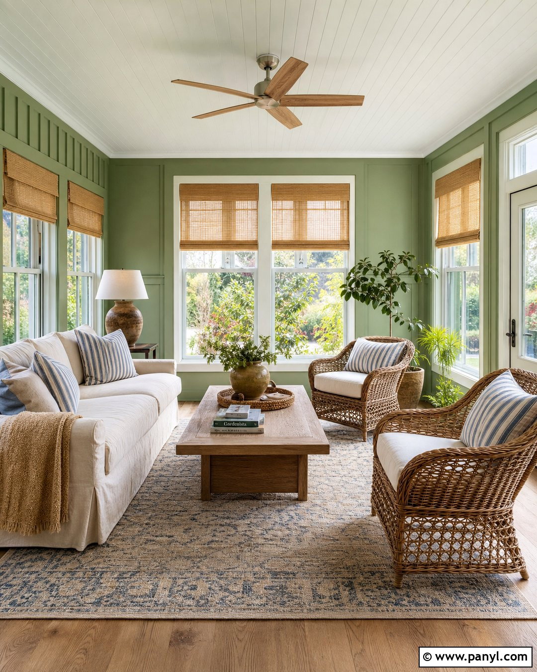 Green Sunroom Walls - 45 green painted walls