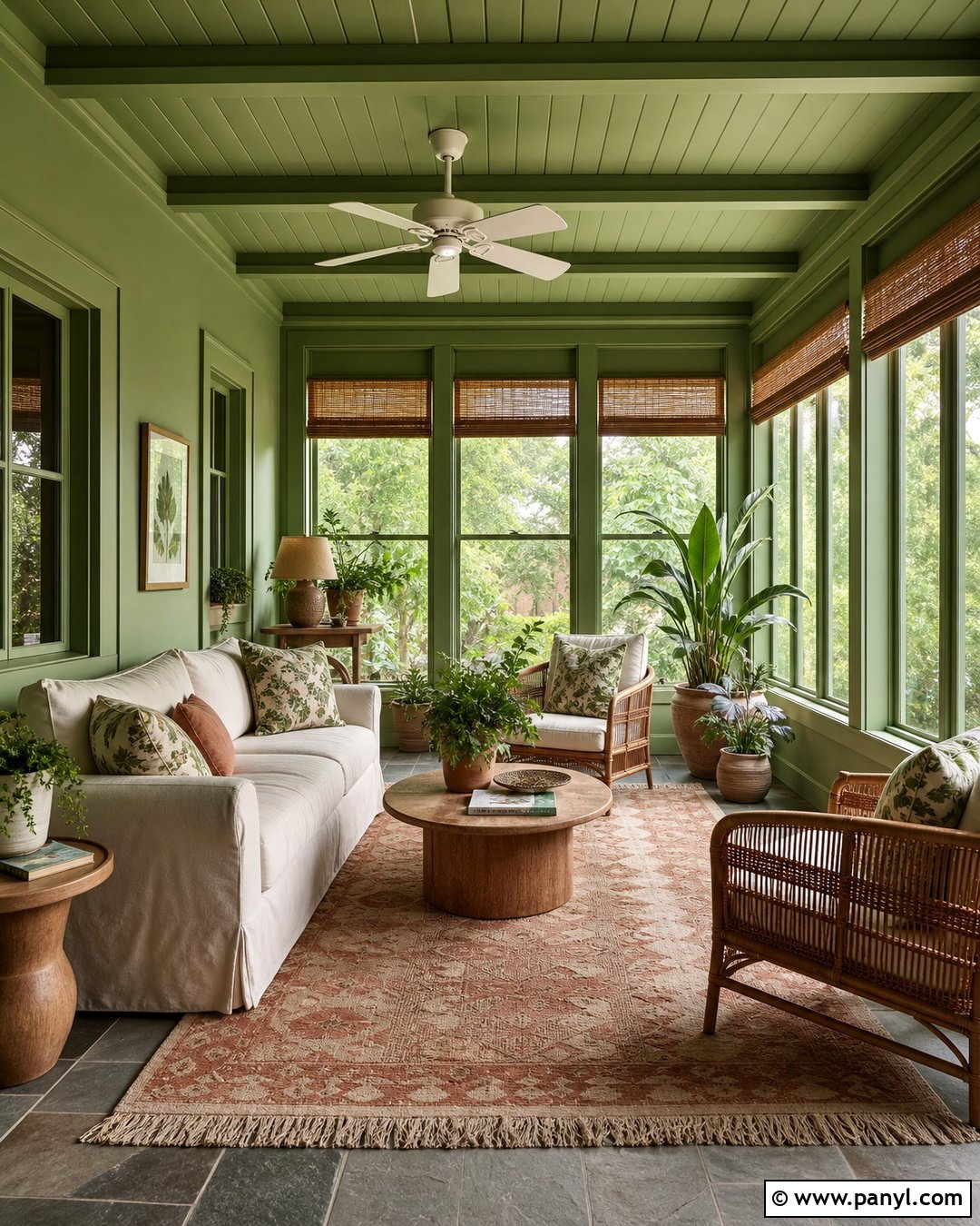 Green Sunroom Walls And Ceiling - 30 green walls and ceiling ideas