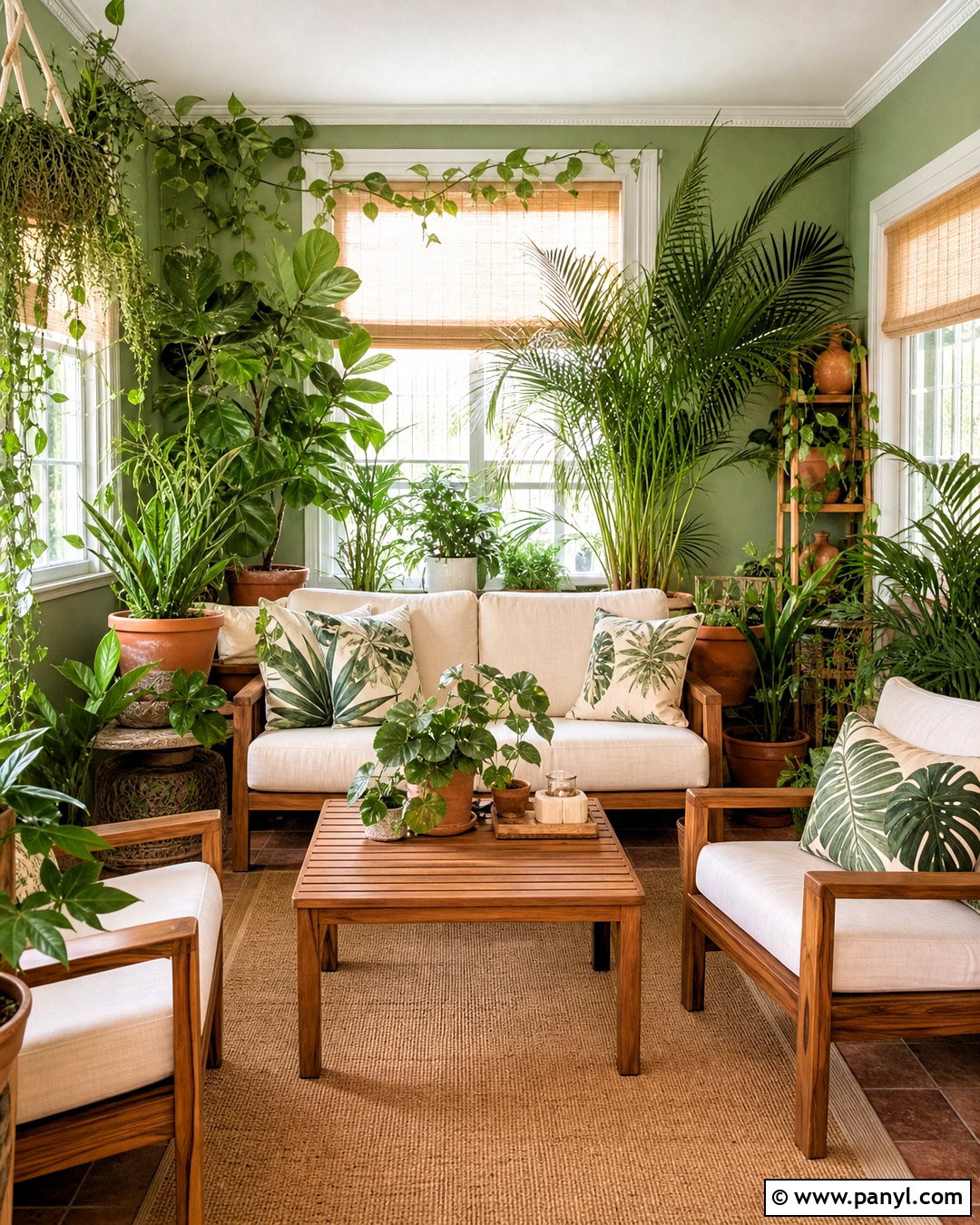 Green Sunroom With Tropical Plants - 20 green sunroom ideas