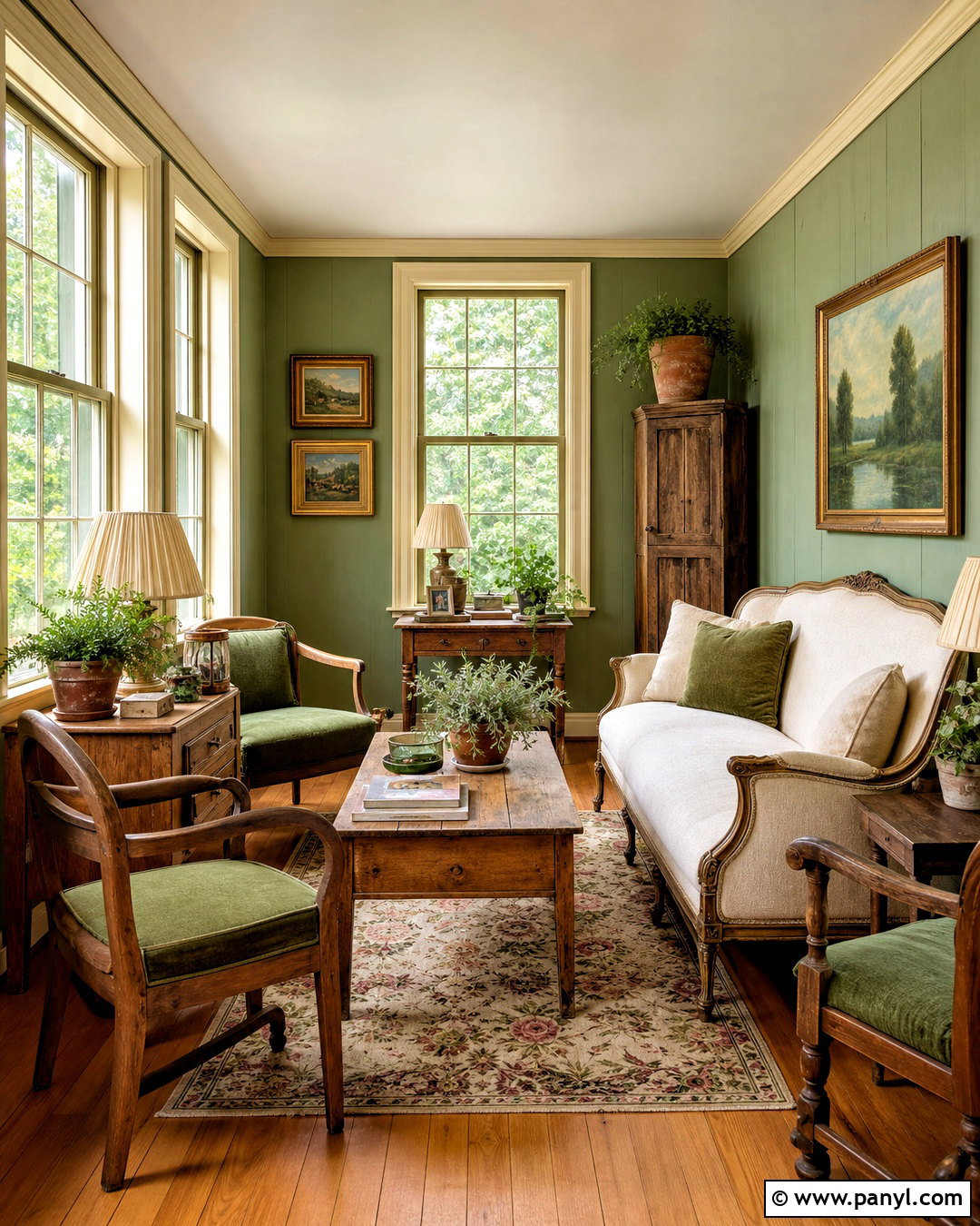 Green Sunroom With Vintage Furniture - 20 green sunroom ideas
