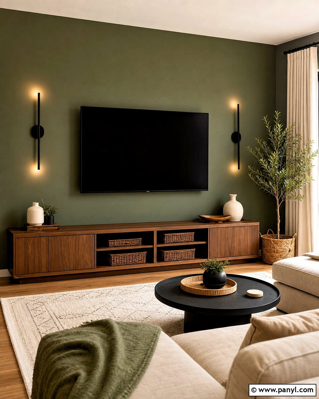 Green TV Wall - 20 green wall background ideas
