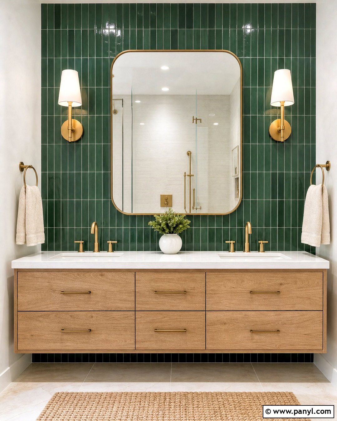 Green Tile Bathroom Accent Wall - 20 accent wall ideas