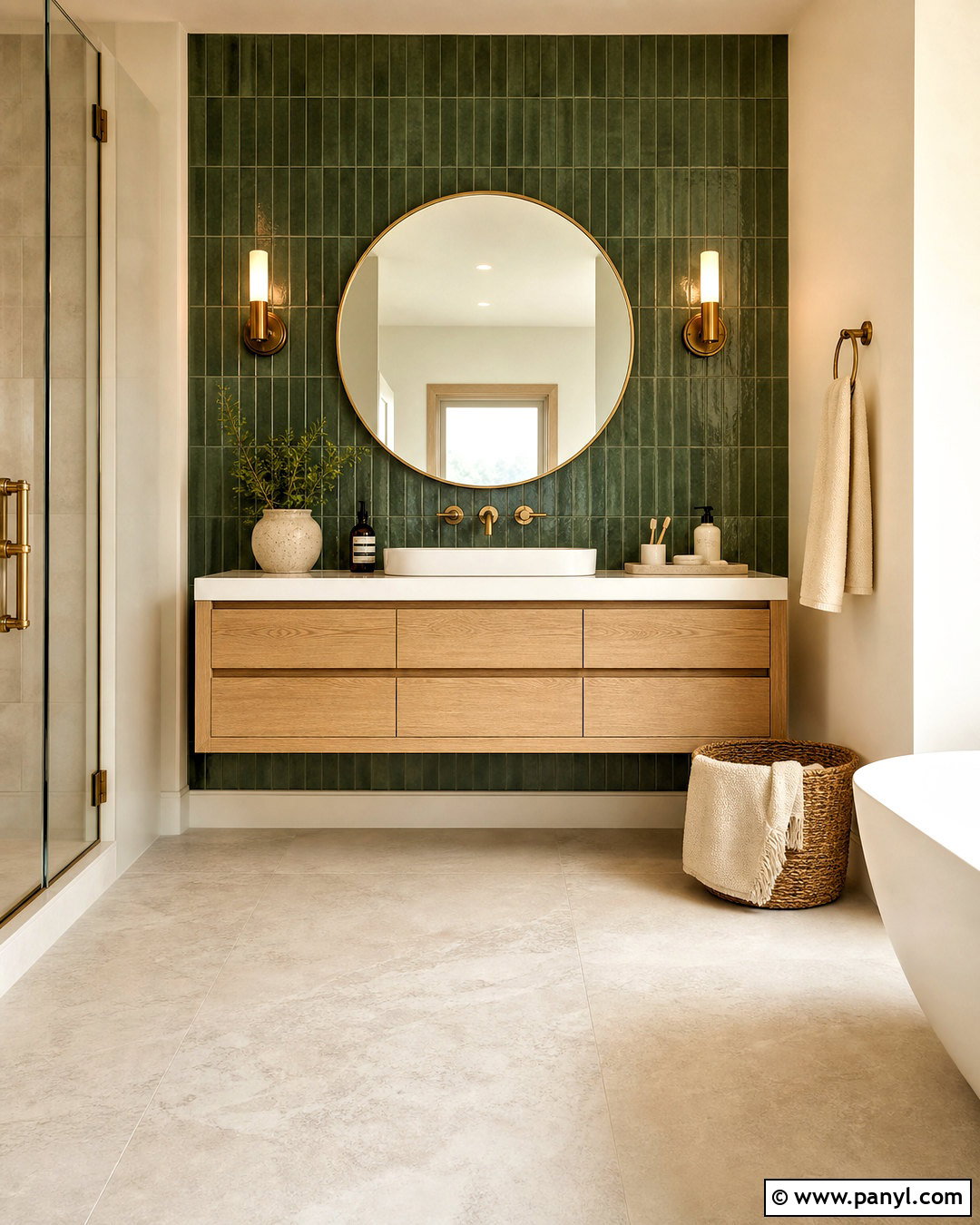 Green Tile Bathroom Feature Wall - 20 bathroom feature wall ideas