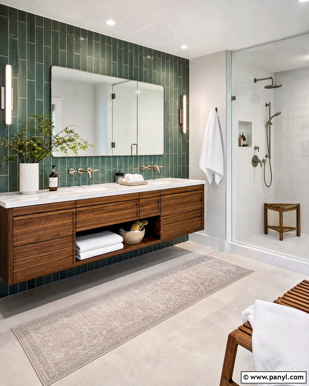 Green Tile Bathroom Wall - 20 green wall interior design ideas