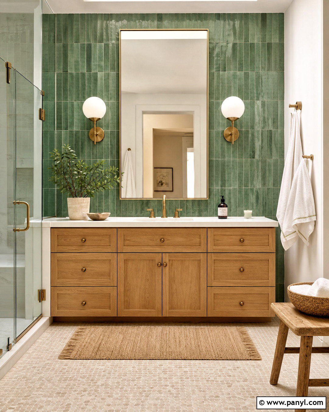 Green Tile Bathroom Wall - 20 green statement wall ideas
