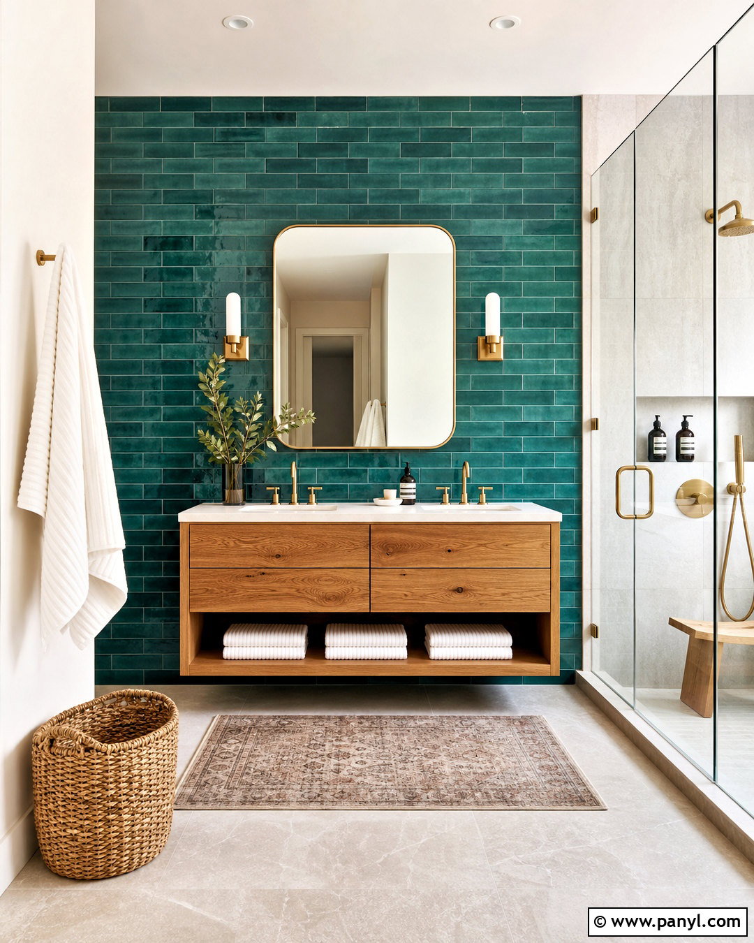 Green Tile Feature Wall Bathroom - 20 green feature wall ideas