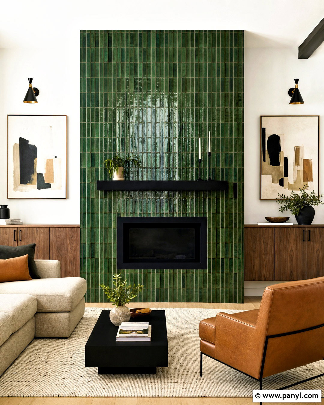 Green Tile Fireplace Wall - 20 green fireplace wall ideas