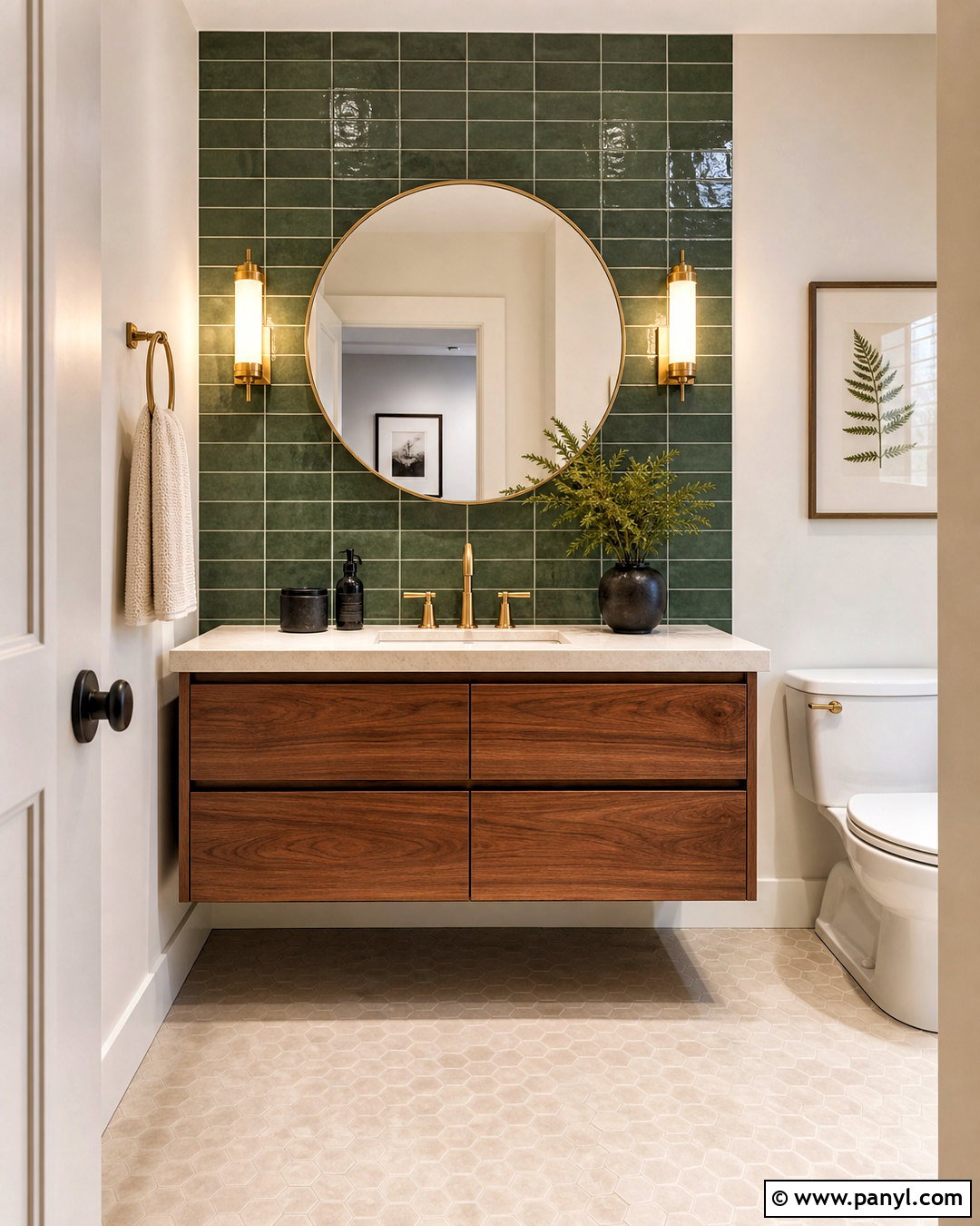 Green Tile Half Bathroom - 20 half bathroom inspiration ideas