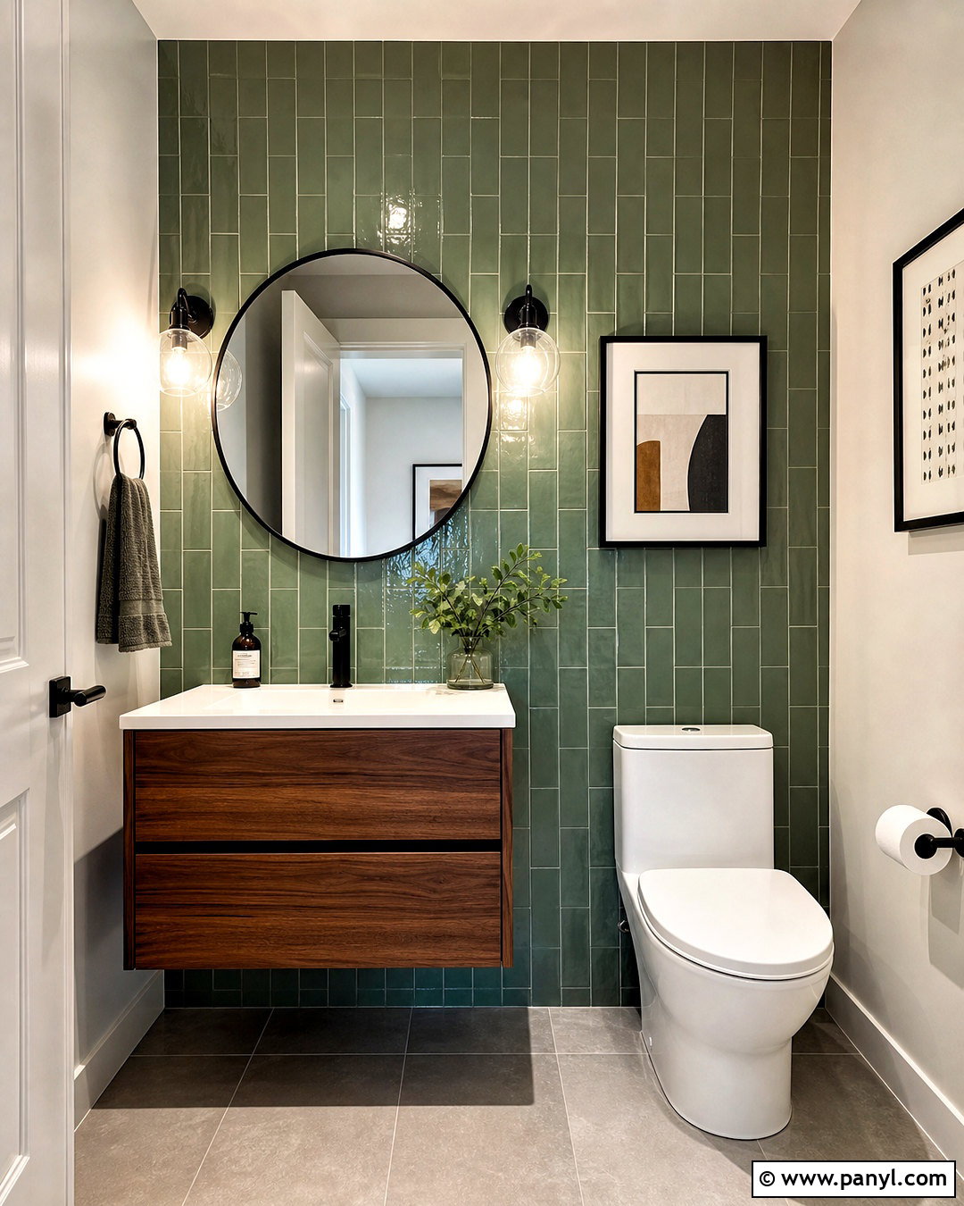 Green Tile Half Bathroom - 20 green half bathroom ideas