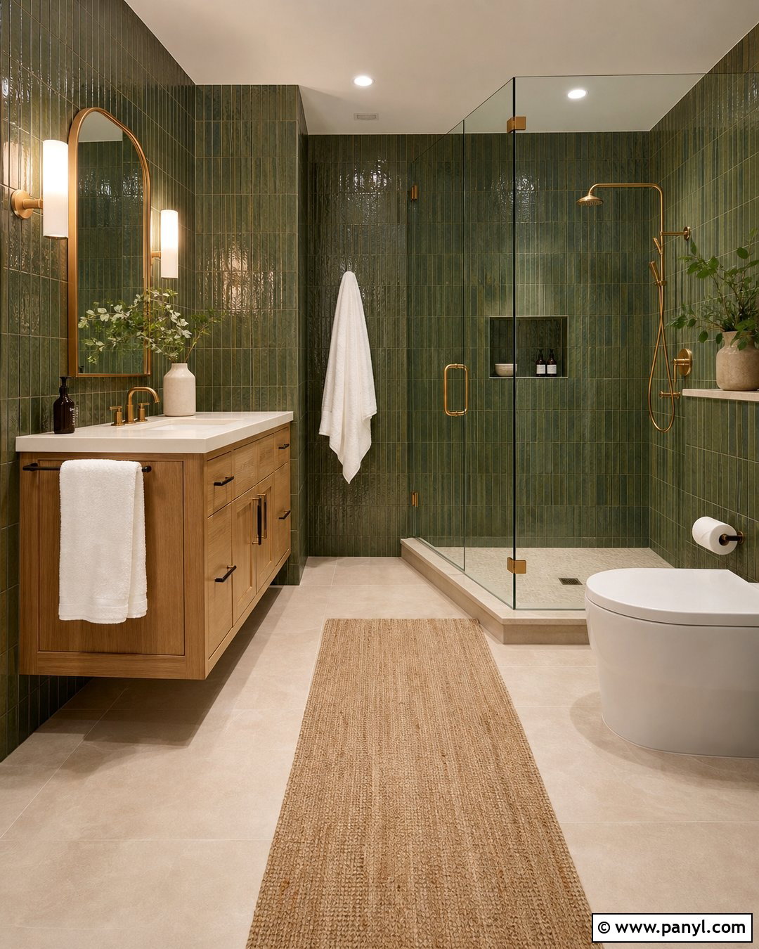 20 Green Wall Bathroom Style Ideas: Spa-Like Style Tips