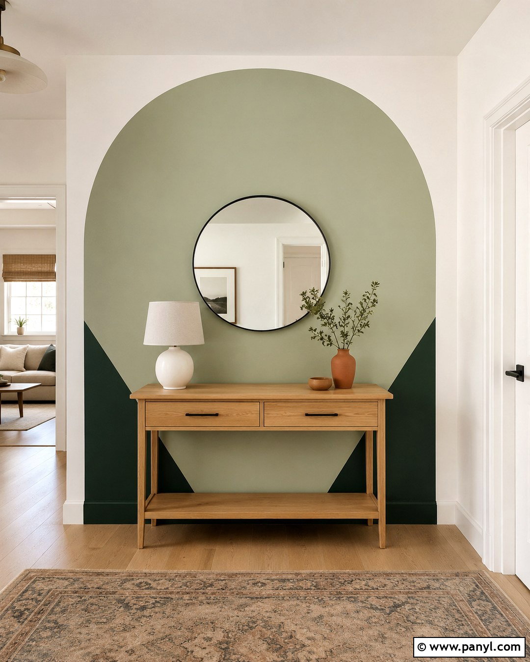 Green Triangle Arch Wall - 20 Green Triangle Wall Paint Ideas
