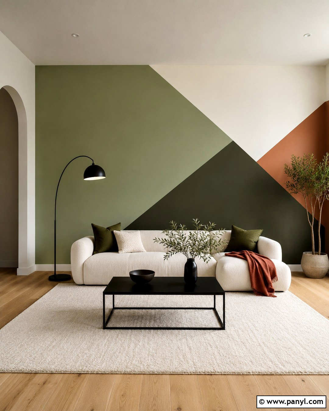 Green Triangle Color Block Wall - 20 Green Triangle Wall Paint Ideas