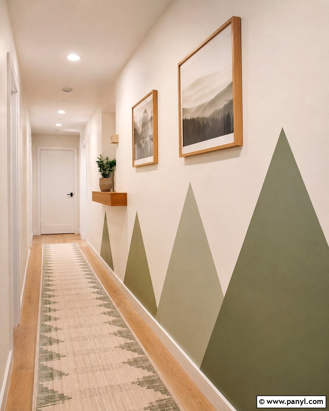 Green Triangle Hallway Wall - 20 Green Triangle Wall Paint Ideas