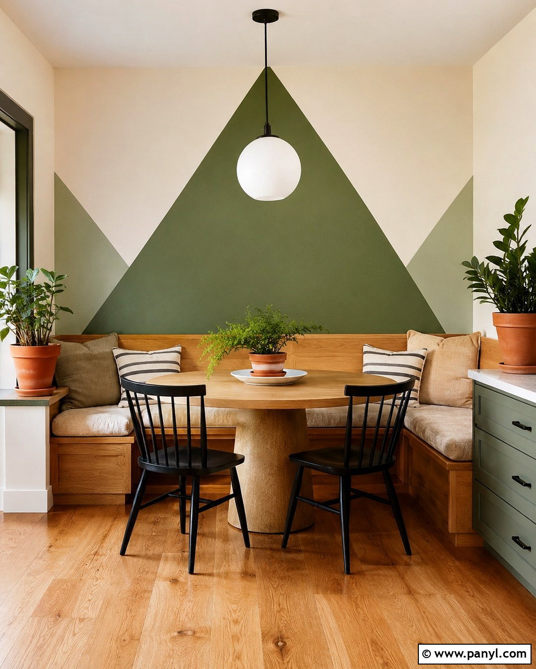 Green Triangle Kitchen Breakfast Nook - 20 Green Triangle Wall Paint Ideas