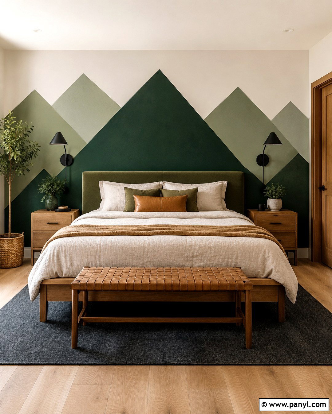 Green Triangle Mountain Bedroom Wall - 20 Green Triangle Wall Paint Ideas