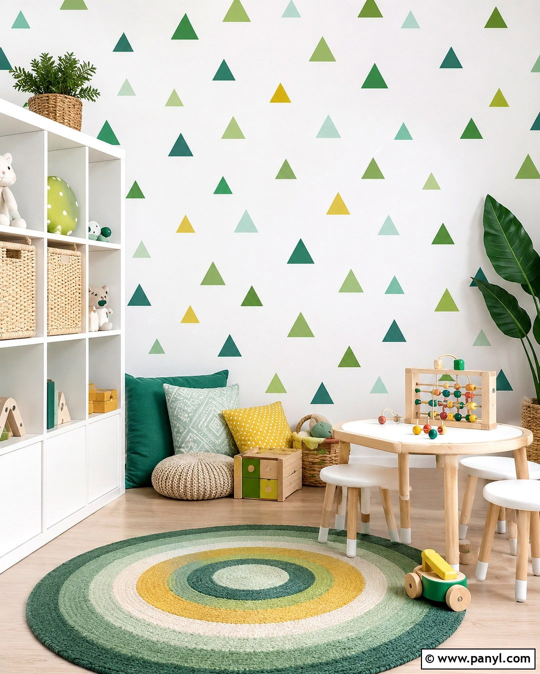 Green Triangle Playroom Wall - 20 Green Triangle Wall Paint Ideas