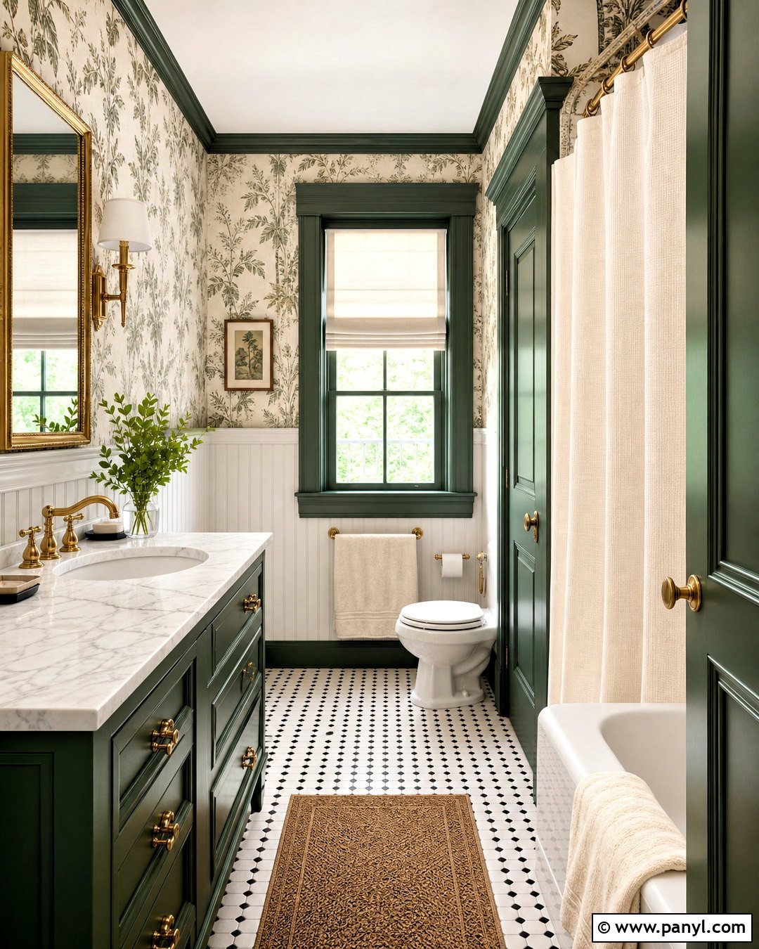 Green Trim Bathroom - 20 green trim interior ideas
