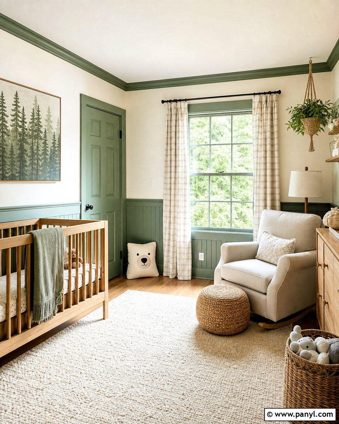 Green Trim Nursery - 20 green trim interior ideas