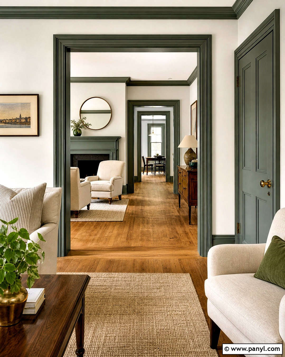 Green Trim With Matching Doors - 20 white walls green trim ideas