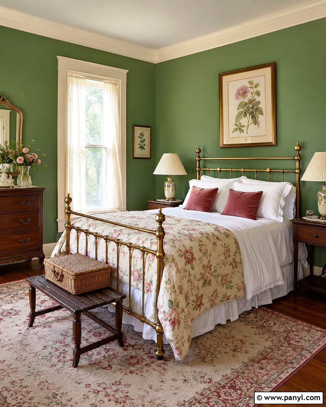 Green Victorian Guest Bedroom - 20 Victorian Green Walls