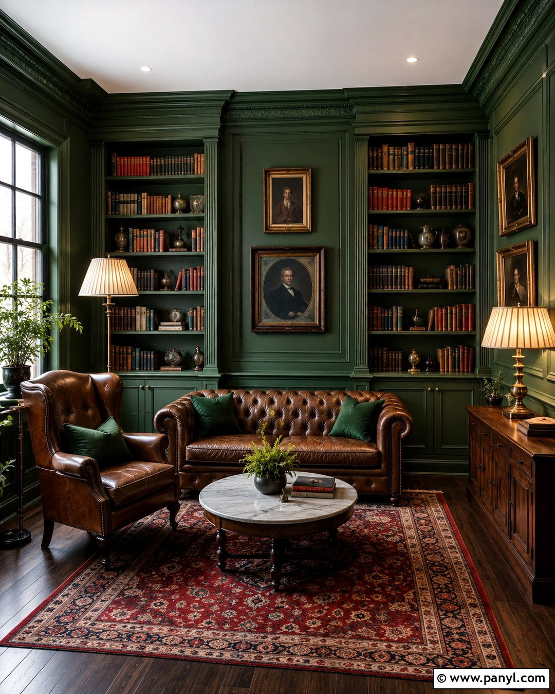 Green Victorian Library - 20 Victorian Green Walls