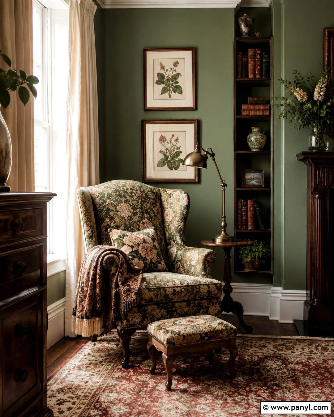 Green Victorian Reading Nook - 20 Victorian Green Walls