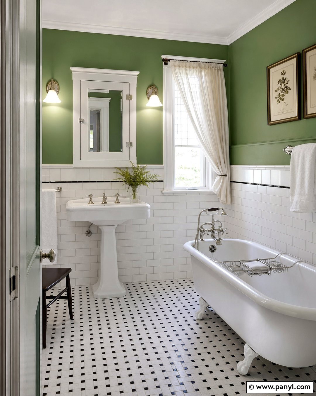 Green Vintage Bathroom Walls - 35 Green Bathroom Walls