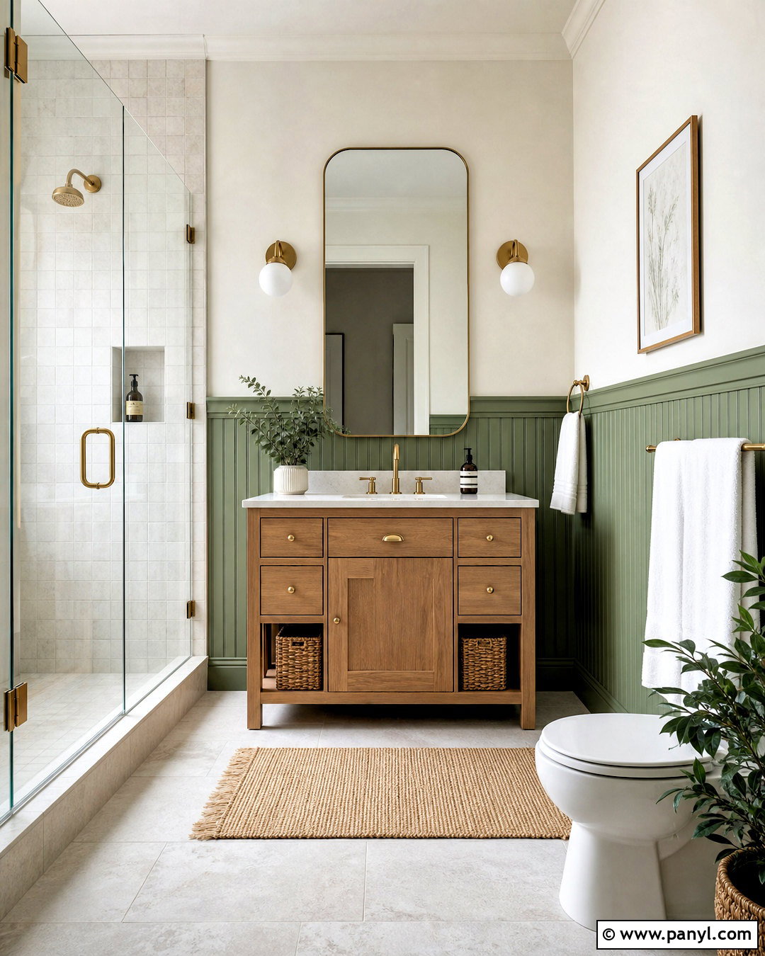 Green Wainscoting Bathroom - 20 green wainscoting ideas