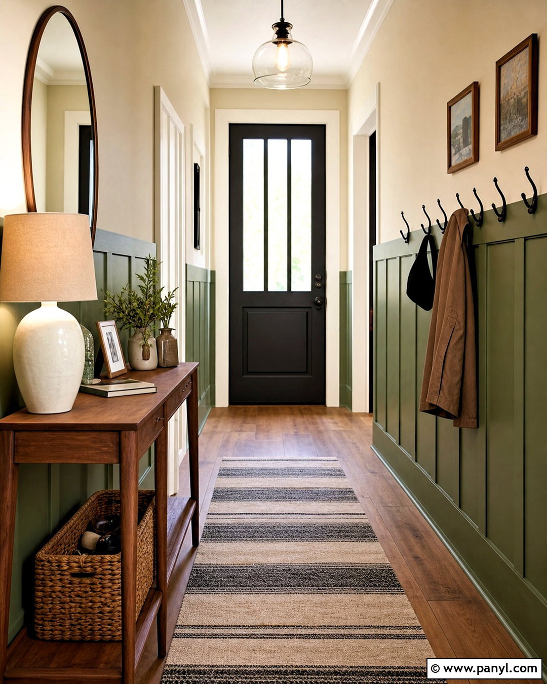 Green Wainscoting Entryway - 20 green wainscoting ideas