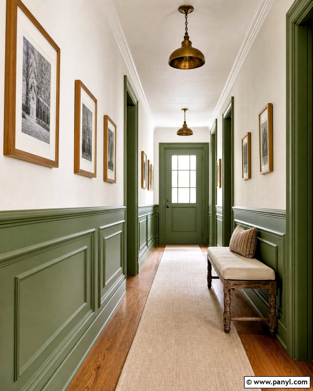 Green Wainscoting Hallway - 20 green wainscoting ideas