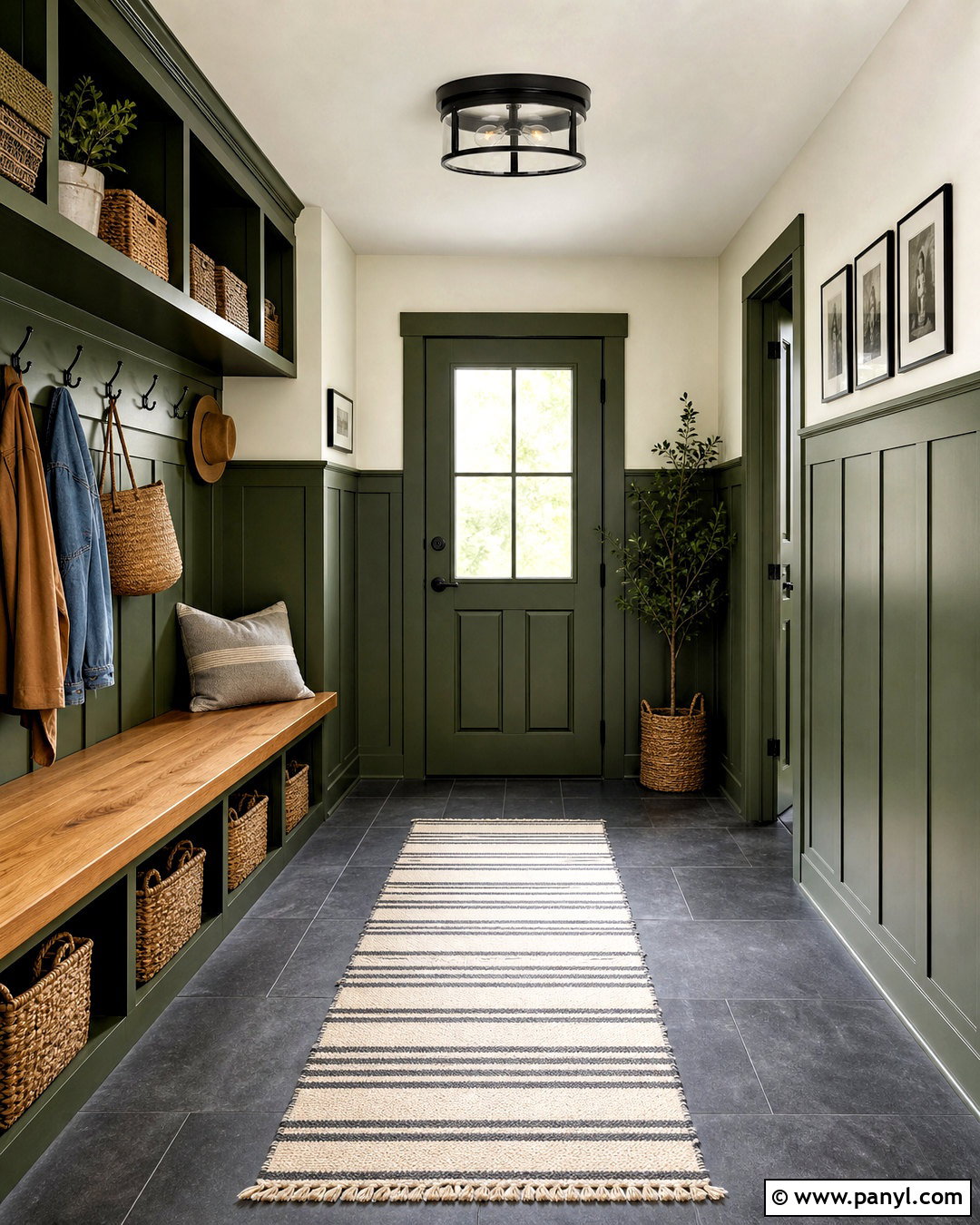 Green Wainscoting Mudroom - 20 green wainscoting ideas