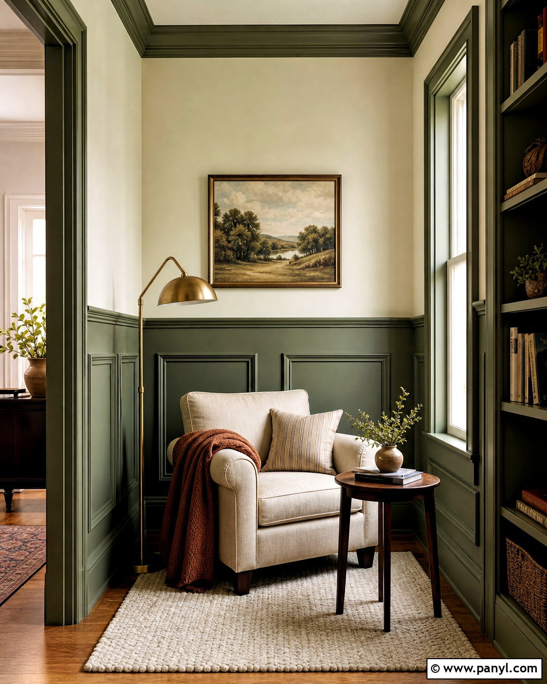 Green Wainscoting Reading Nook - 20 green wainscoting ideas