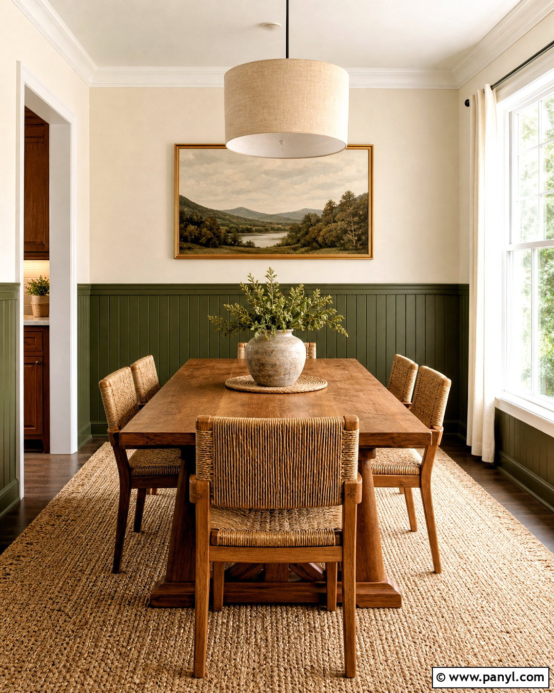 Green Wainscoting With Neutral Upper Wall - 20 green wall decor ideas