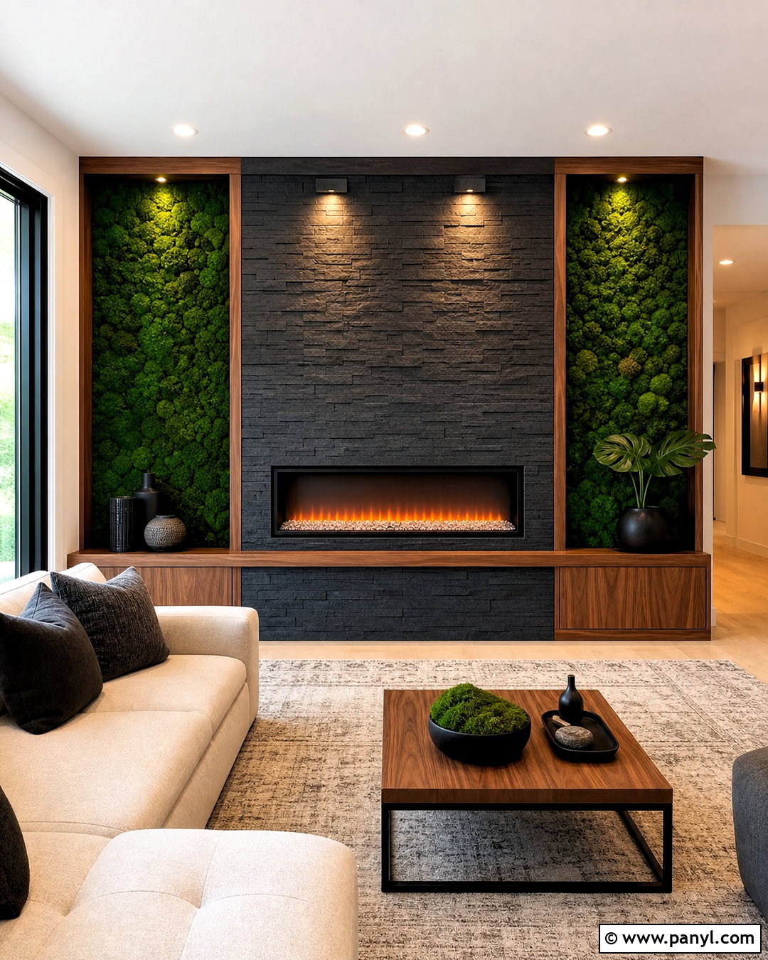 Green Wall Fireplace - 20 greenwall interior design ideas