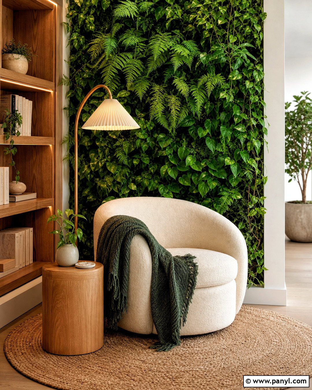 Green Wall Reading Nook - 20 greenwall interior design ideas