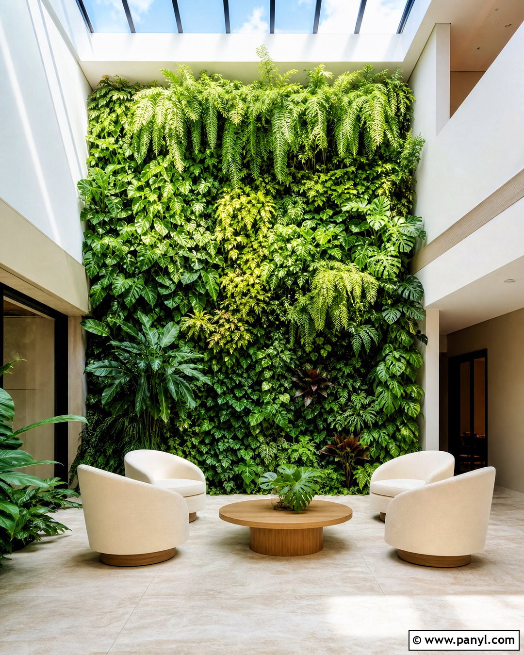 Green Wall Under Skylight - 20 greenwall interior design ideas
