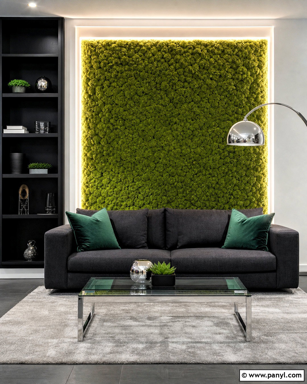 Green Wall With Neon Lighting - 20 greenwall interior design ideas