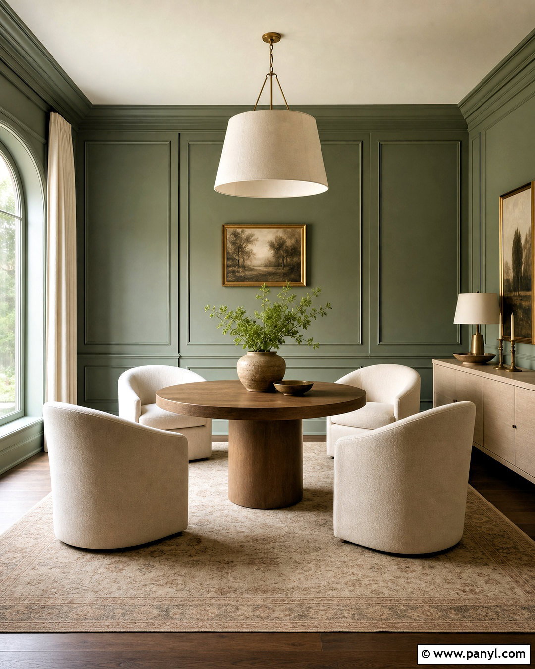 Green Wall With Picture Frame Molding - 20 green wall painting ideas