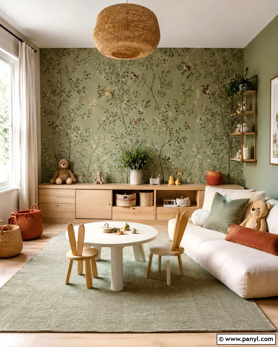 Green Wallpaper Accent Wall Playroom - 20 Green Accent Wall Playroom Ideas