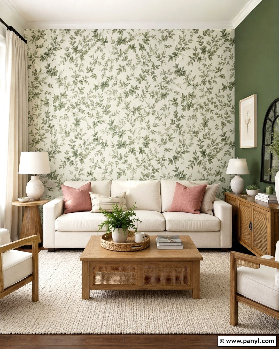 Green Wallpaper Accent Wall - 20 Green Contrast Wall Ideas