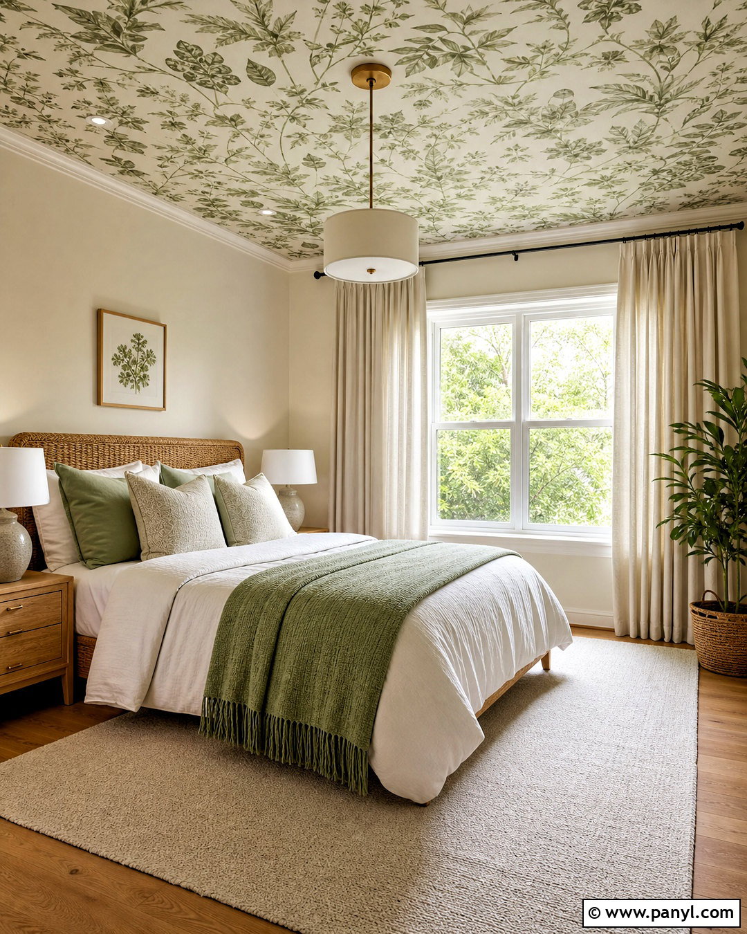Green Wallpaper Ceiling Bedroom - 20 green ceiling bedroom ideas